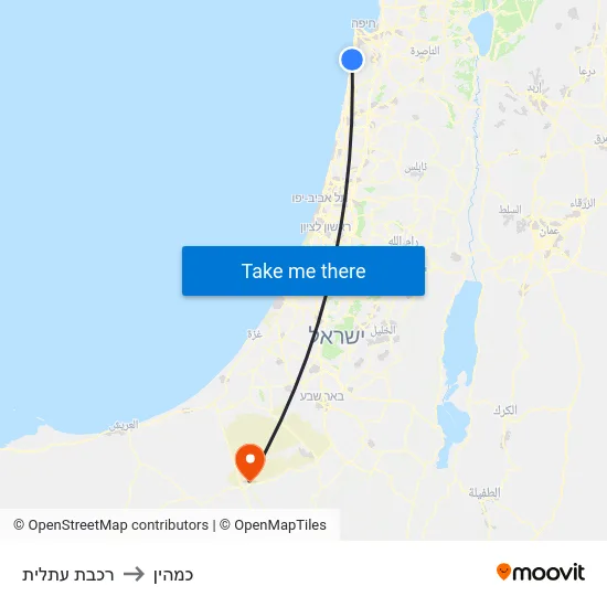 רכבת עתלית to כמהין map