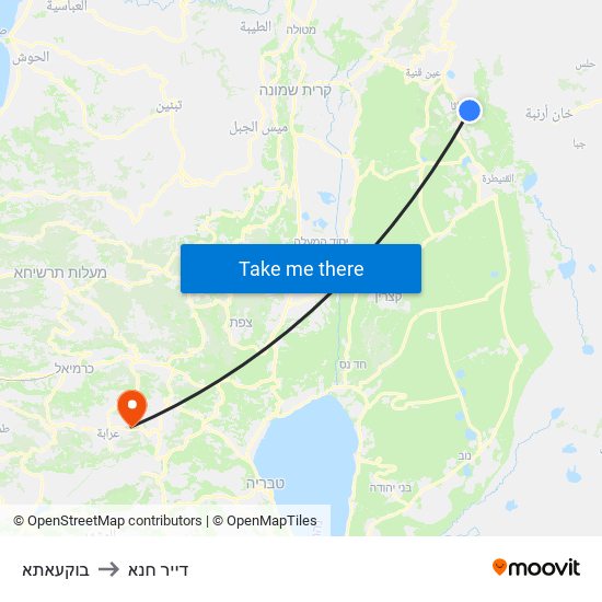 בוקעאתא to דייר חנא map