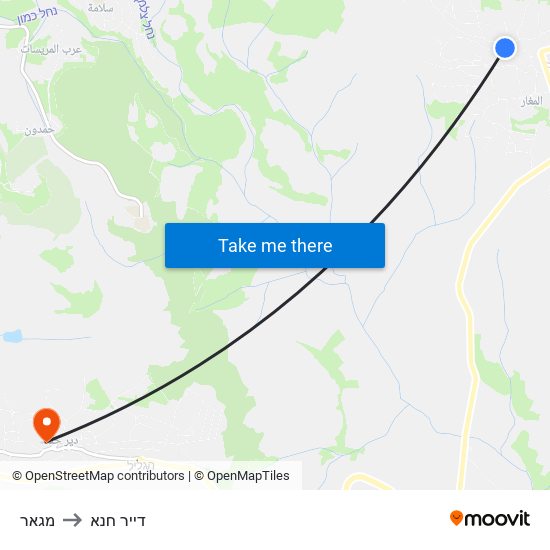 מגאר to דייר חנא map