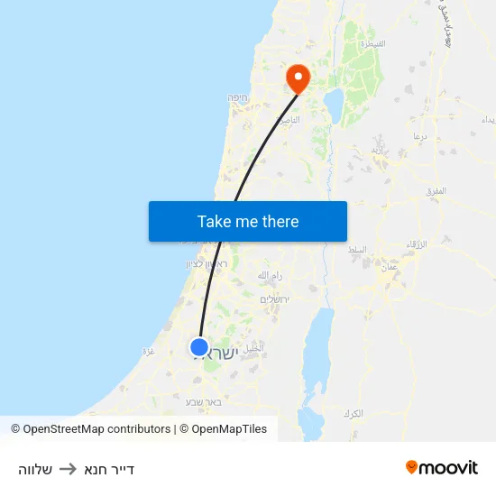 שלווה to דייר חנא map