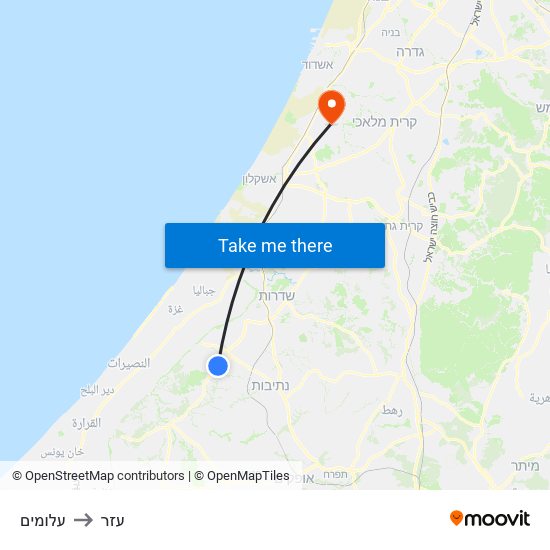 עלומים to עזר map