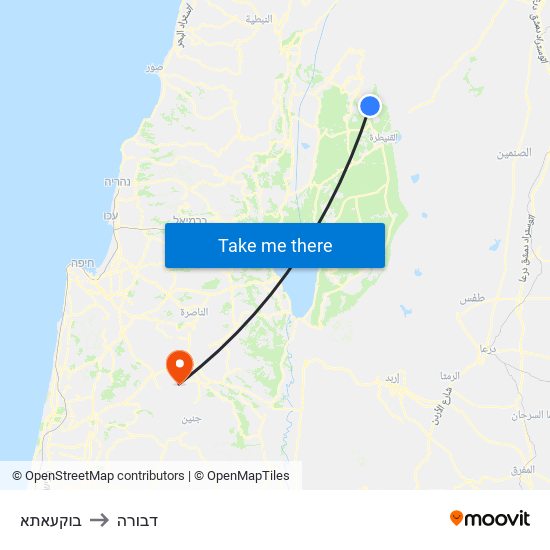 בוקעאתא to דבורה map