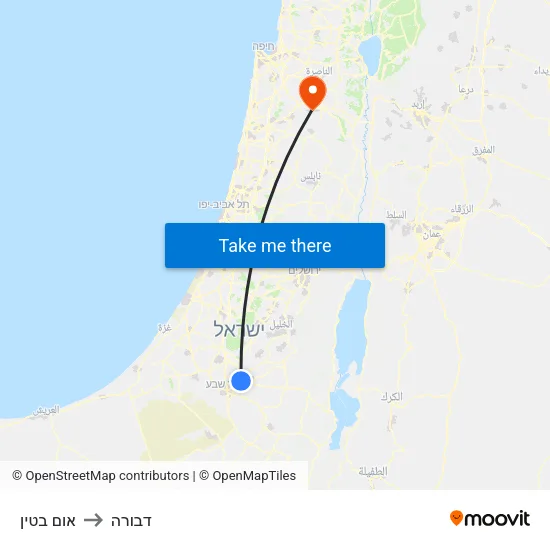 אום בטין to דבורה map
