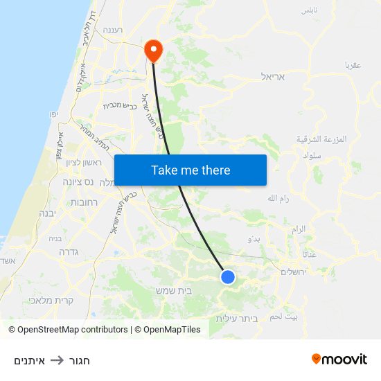 איתנים to חגור map