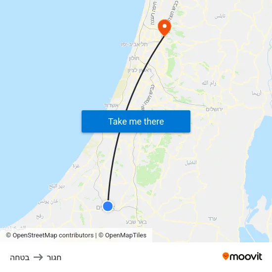 בטחה to חגור map