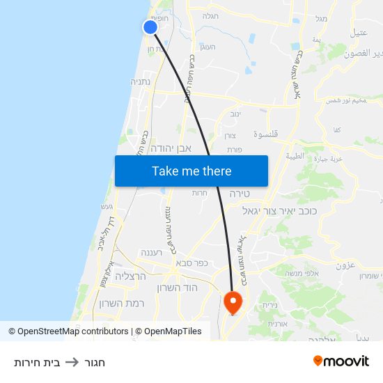 בית חירות to חגור map