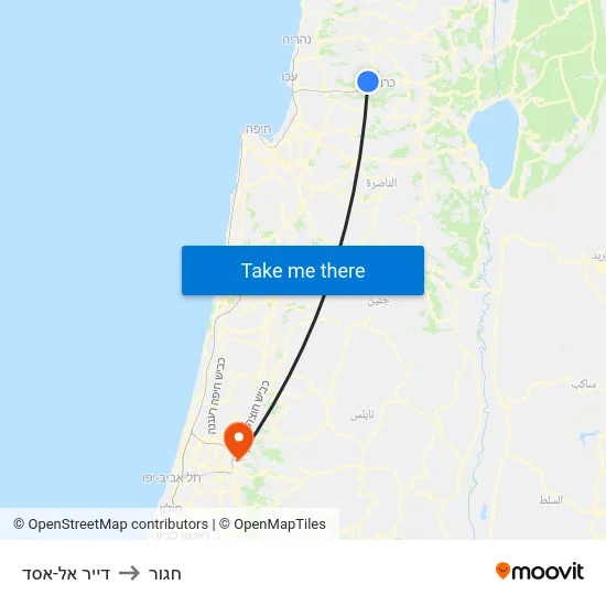 דייר אל-אסד to חגור map