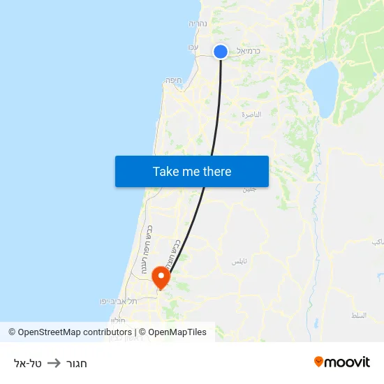 טל-אל to חגור map