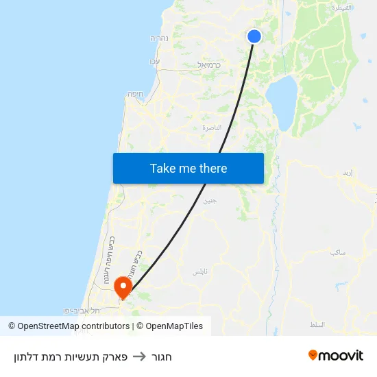 פארק תעשיות רמת דלתון to חגור map
