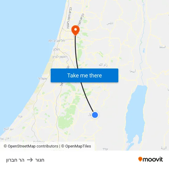 הר חברון to חגור map