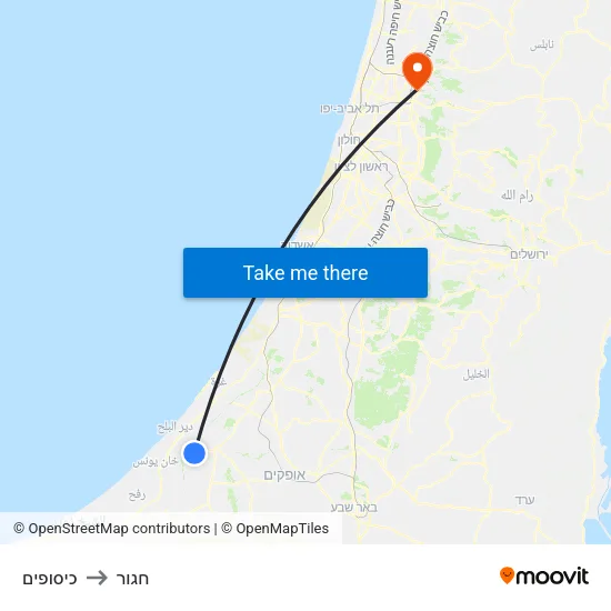 כיסופים to חגור map