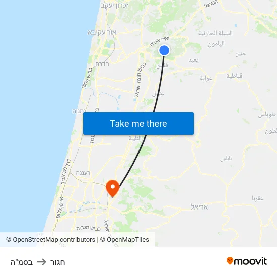בסמ"ה to חגור map