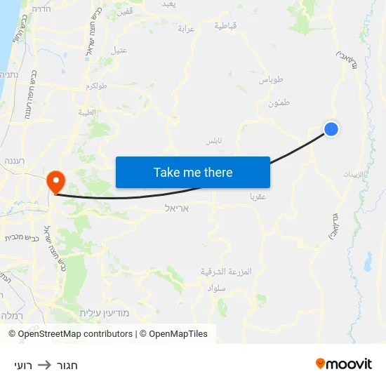רועי to חגור map