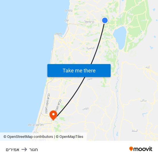 אמירים to חגור map