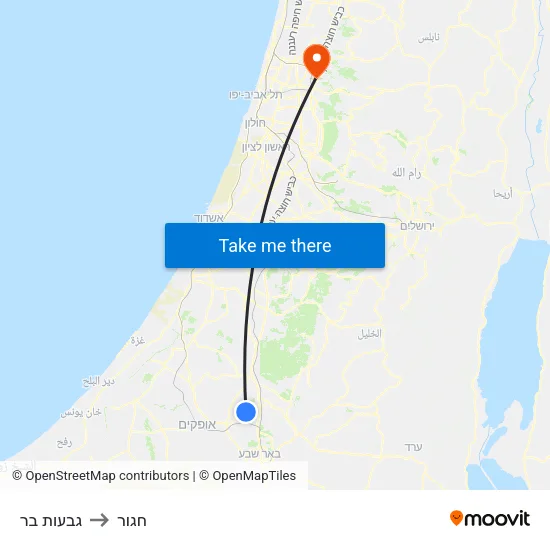 גבעות בר to חגור map