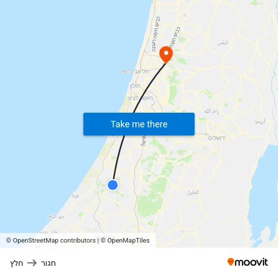 חלץ to חגור map