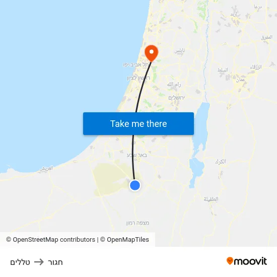 טללים to חגור map