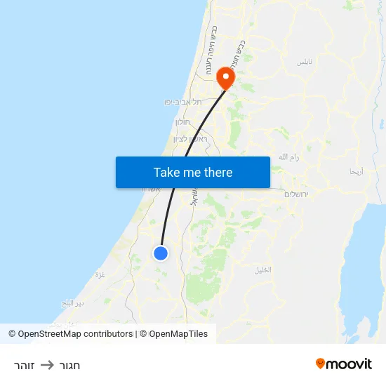 זוהר to חגור map