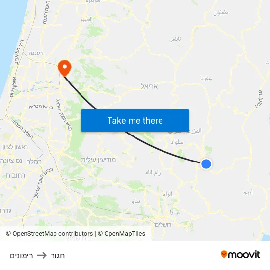 רימונים to חגור map