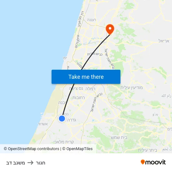 משגב דב to חגור map
