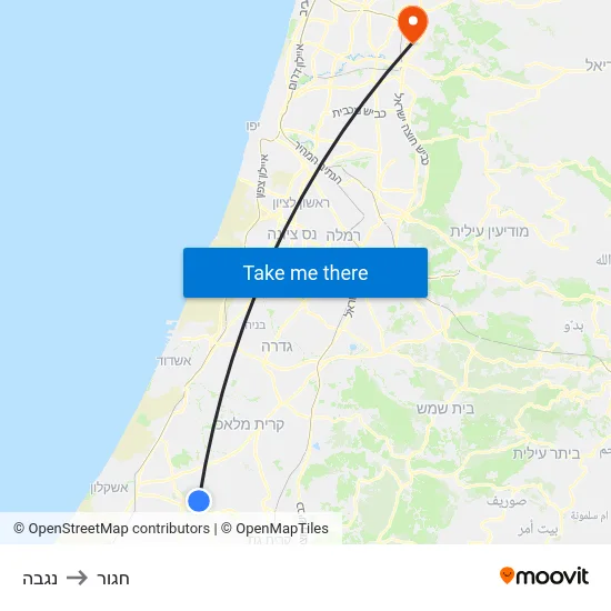 נגבה to חגור map