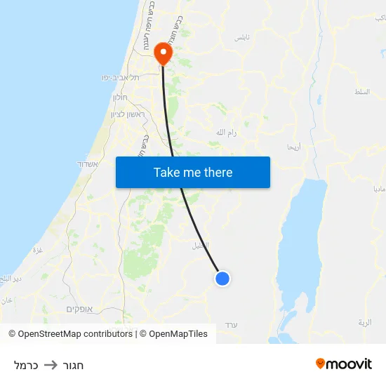 כרמל to חגור map