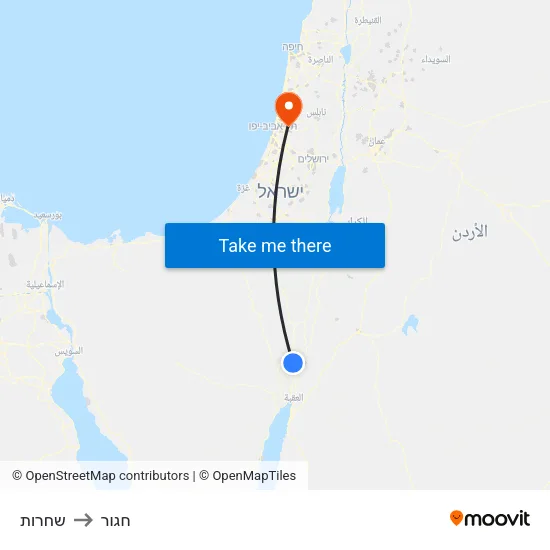 שחרות to חגור map
