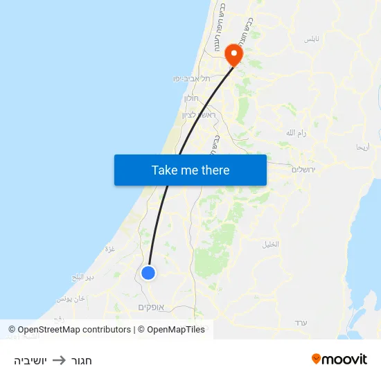 יושיביה to חגור map