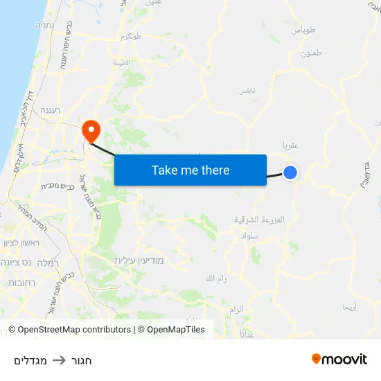 מגדלים to חגור map