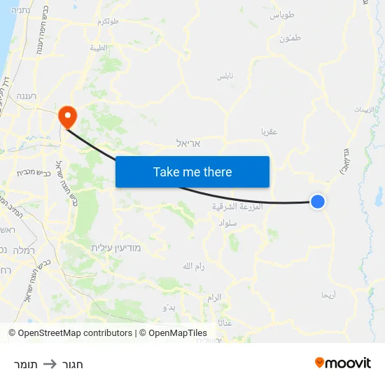 תומר to חגור map