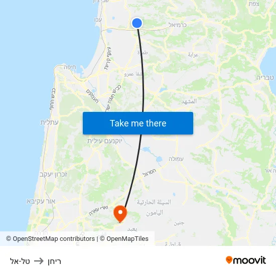 טל-אל to ריחן map