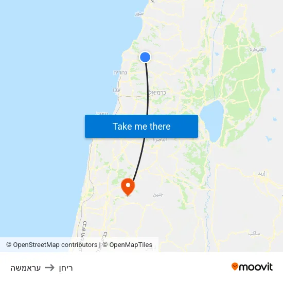 עראמשה to ריחן map
