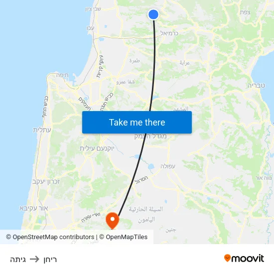 גיתה to ריחן map
