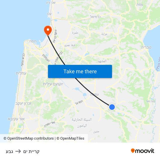 גבע to קריית ים map