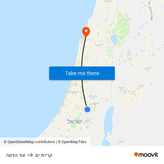 צור הדסה to קריית ים map