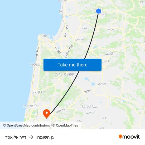 דייר אל-אסד to גן השומרון map