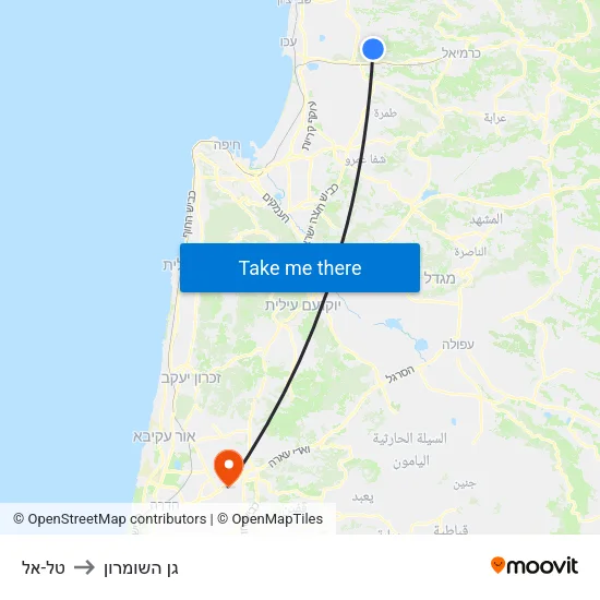 טל-אל to גן השומרון map
