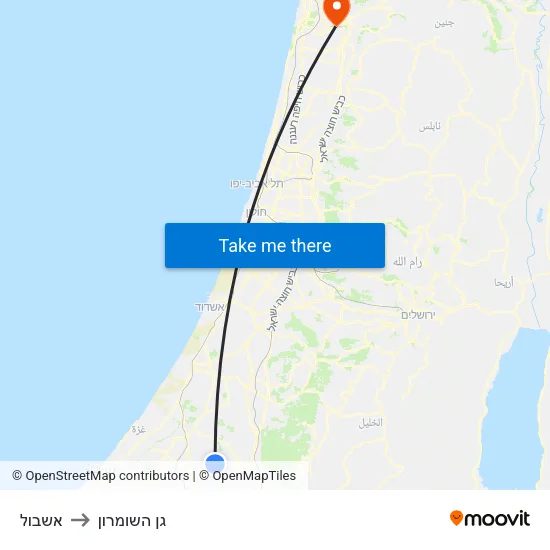 אשבול to גן השומרון map
