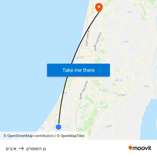 איבים to גן השומרון map
