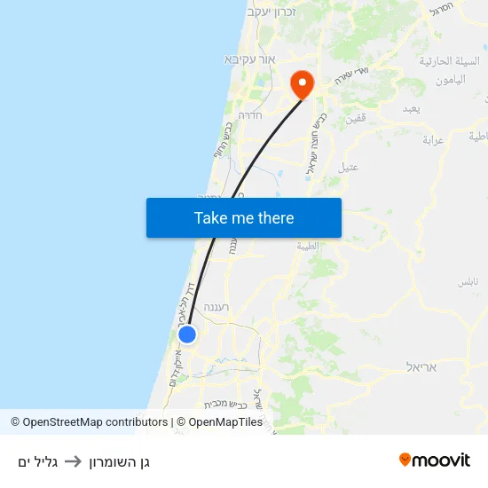 גליל ים to גן השומרון map