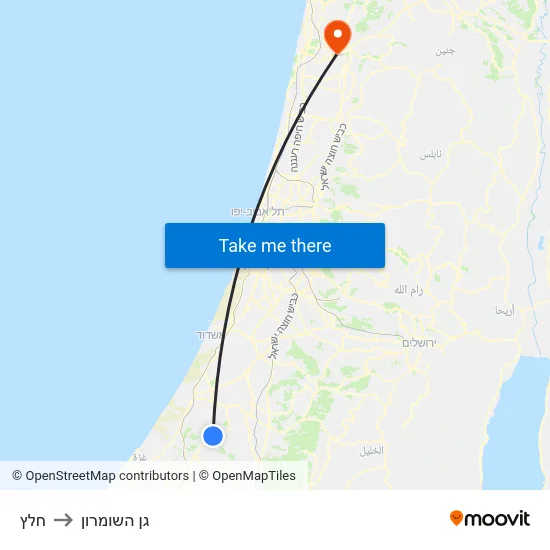 חלץ to גן השומרון map