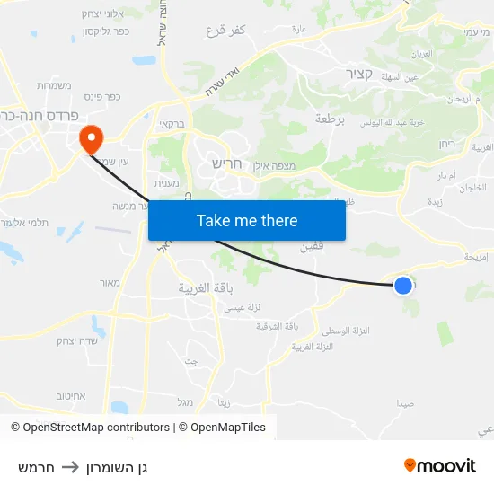 חרמש to גן השומרון map