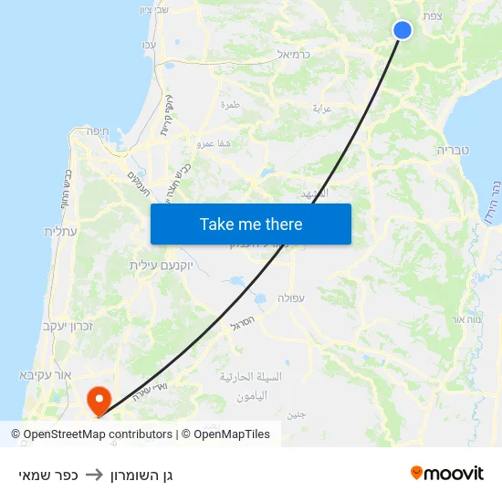 כפר שמאי to גן השומרון map