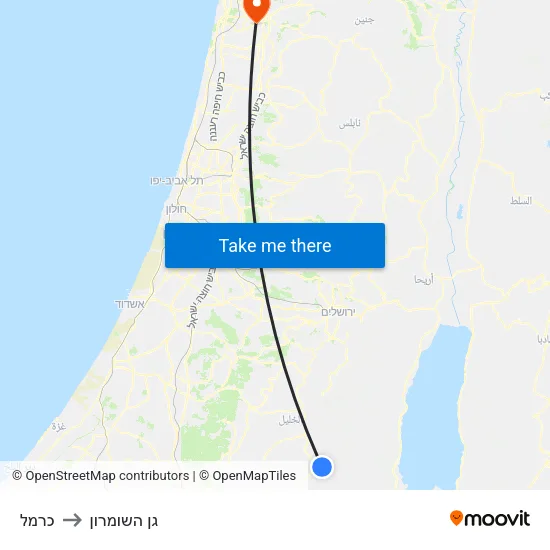 כרמל to גן השומרון map
