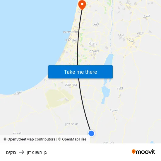 צוקים to גן השומרון map