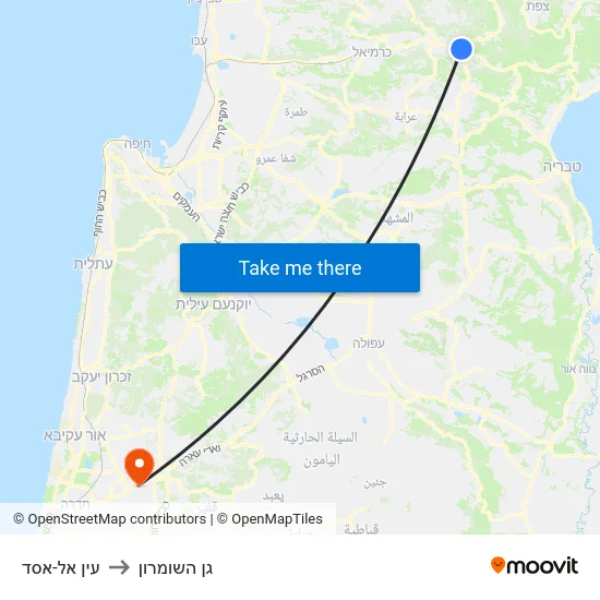 עין אל-אסד to גן השומרון map