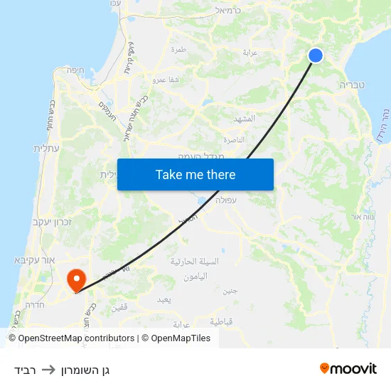 רביד to גן השומרון map