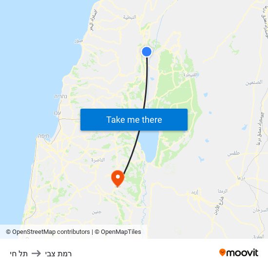 תל חי to רמת צבי map