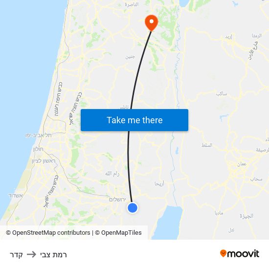 קדר to רמת צבי map