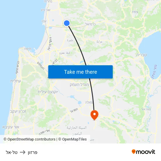 טל-אל to פרזון map